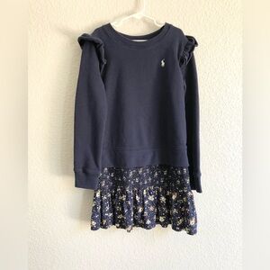 Polo by Ralph Lauren little girls medium 8-10 sweater dress with floral skirt